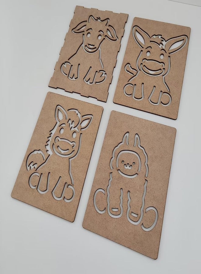 Cliths Montessori Farm Animals Stencil Set - 14 Templates for Handwriting, Drawing, and Artistic Expression - Image 5